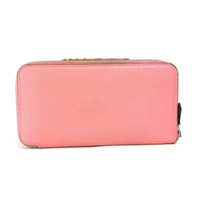Pre-owned Hermes Silk'in Pink Epsom Leather Long Wallet (bi-fold) ()