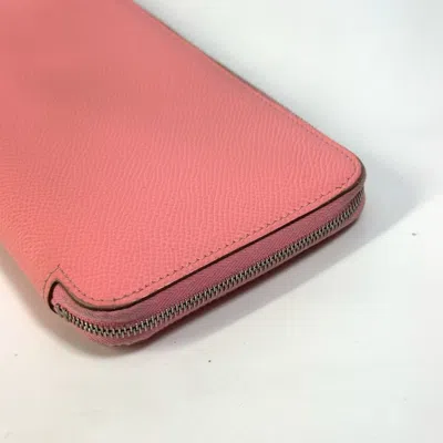 Pre-owned Hermes Silk'in Pink Epsom Leather Long Wallet (bi-fold) ()