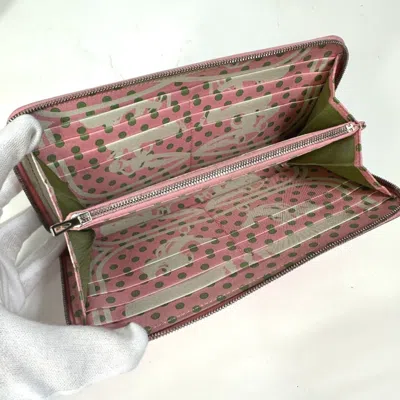 Pre-owned Hermes Silk'in Pink Epsom Leather Long Wallet (bi-fold) ()