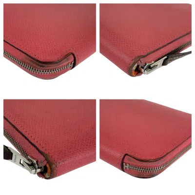 Pre-owned Hermes Silk'in Pink Rose Azalee Epsom Leather Long Wallet (bi-fold) ()