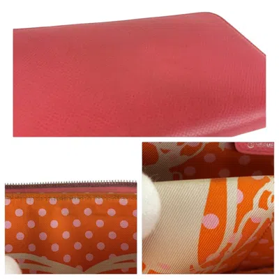 Pre-owned Hermes Silk'in Pink Rose Azalee Epsom Leather Long Wallet (bi-fold) ()