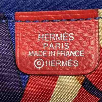 Pre-owned Hermes Silk'in Red Color Leather Wallet (bi-fold) ()