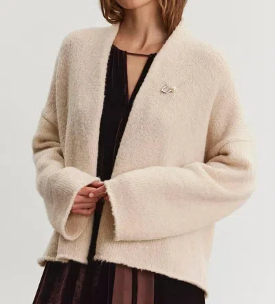 Velvet By Graham & Spencer Chanson Brushed Knit Cardigan In Beige In Multi