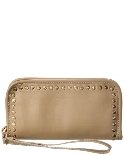 Persaman New York Leona Studded Leather Wallet In Sand