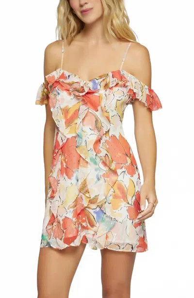 Lost + Wander Garden Of Gaia Mini Dress In Red White Floral In Multi