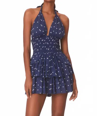 Loveshackfancy Deanna Halter Dress In Navy Night Fall In Blue