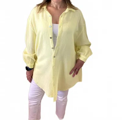 Loowie Oversized Evil Eye Shirt In Yellow In Yellow