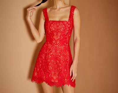 Helsi Belen Lace-up Back Sleeveless Minidress In Red
