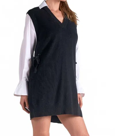 Elan Sleeveless Sweater Dress In Black In Black