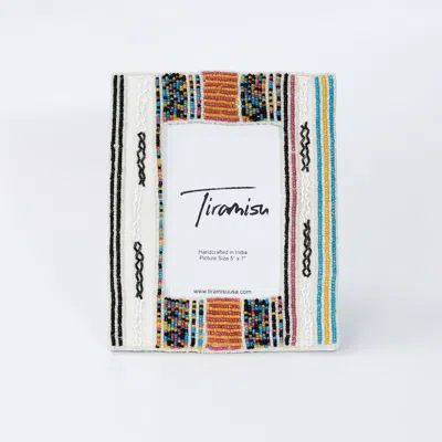 Tiramisu Monochrome Harmony Beaded 5 X 7 Picture Frame In Multi