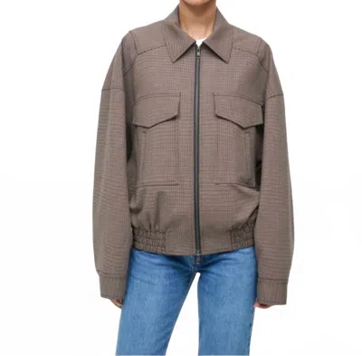 Staud Eugene Micro Houndstooth Jacket In Multi