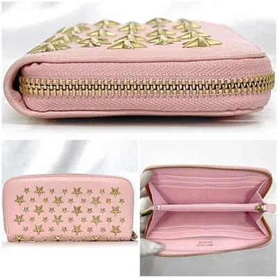 Pre-owned Jimmy Choo Pink Leather Long Wallet (bi-fold) ()
