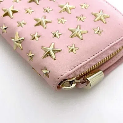 Pre-owned Jimmy Choo Pink Leather Long Wallet (bi-fold) ()