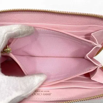 Pre-owned Jimmy Choo Pink Leather Long Wallet (bi-fold) ()