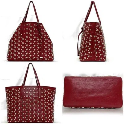Pre-owned Jimmy Choo Red Color Leather Tote Bag ()