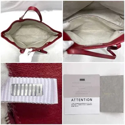 Pre-owned Jimmy Choo Red Color Leather Tote Bag ()