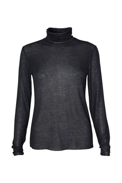 Scandal Italy Women's Ortensia Turtleneck Top In Black In Black