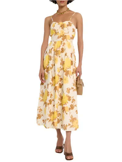 Faithfull The Brand Lora Floral Midi Dress In Midsummer Floral In Multi