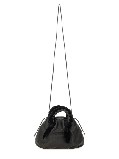 Hereu Stylish Shoulder Bag Braided Handles In Black