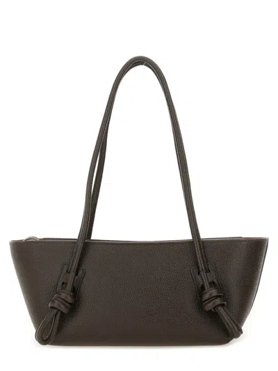 Hereu Rectangular Shoulder Bag Knotted Handles In Brown