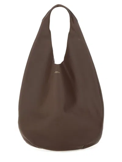 Apc A.p.c. Le Neige Shopper Bag - Leather - Brown In Brown