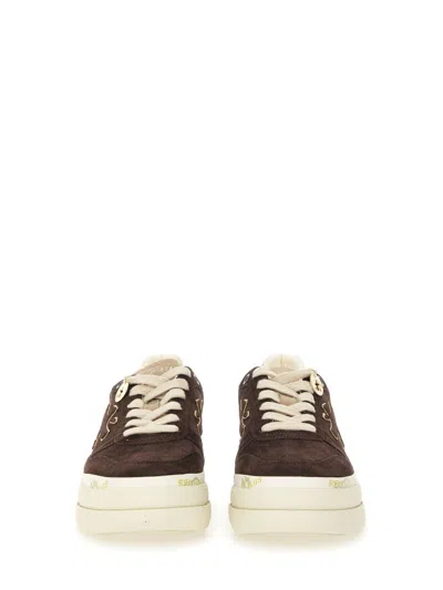 Premiata Suede Platform Sneakers In Brown