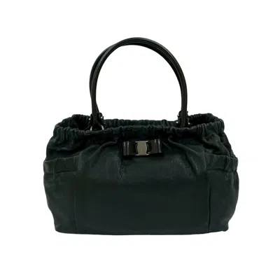 Pre-owned Ferragamo Leather Handbag Tote Bag () In Black