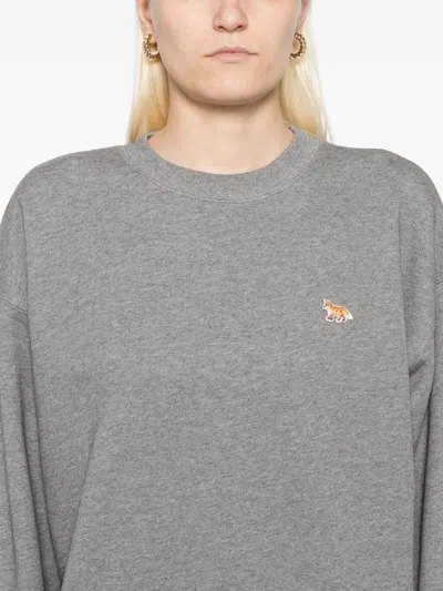 Maison Kitsuné Maison Kitsune' Baby Fox Cotton Sweatshirt In Gray
