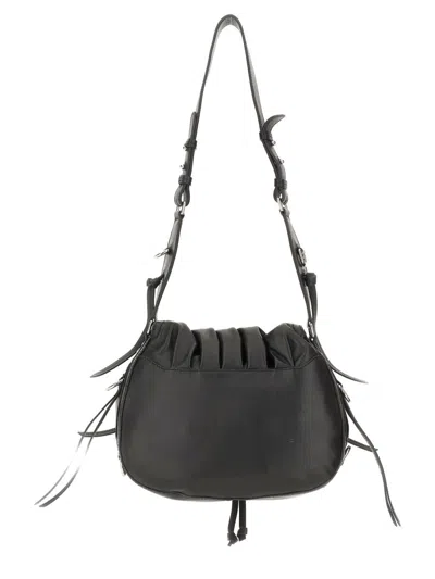 Isabel Marant Bolton Embellished Tasseled Textured-leather Shoulder Bag In Black