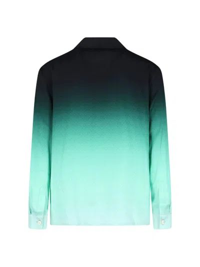 Casablanca 'ping Pong' Jacquard Silk Shirt In Green