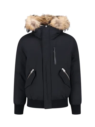 Mackage Layered Jacket With Removable Hood In Black