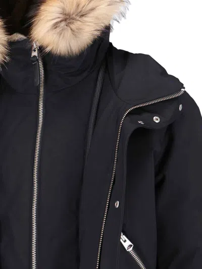 Mackage Layered Jacket With Removable Hood In Black