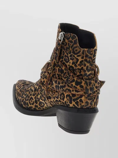 Pinko Animal Print Ankle Boots With Block Heel In Multi