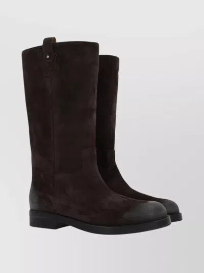 Church's Suede Ankle Boots With Low Block Heel In Black