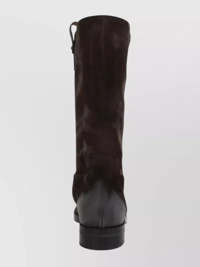 Church's Suede Ankle Boots With Low Block Heel In Black