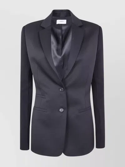 Coperni Modern Ribbed Jacket Notched Lapel In Blue