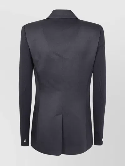 Coperni Modern Ribbed Jacket Notched Lapel In Blue