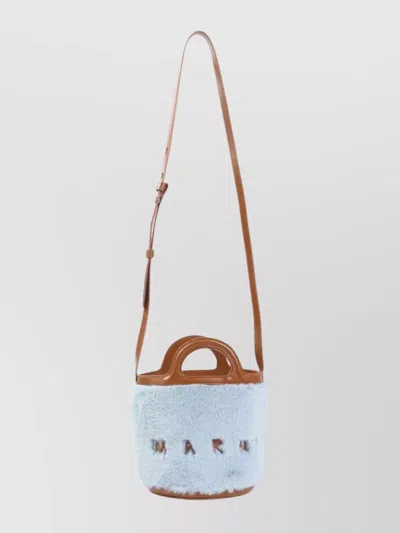 Marni Plush Bucket Handbag With Adjustable Strap In Pink