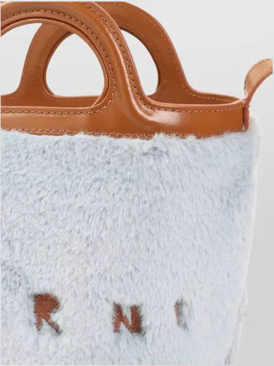 Marni Plush Bucket Handbag With Adjustable Strap In Pink