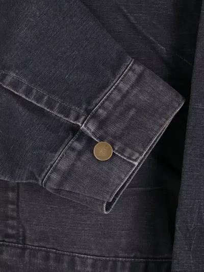 Fear Of God Mens Washed Black Utility Cropped Denim Jacket In Brown