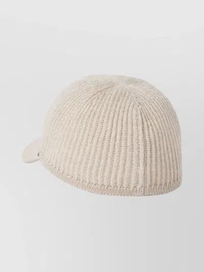 Brunello Cucinelli Cashmere Cap Featuring Contrast Trim In Neutral