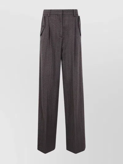 Golden Goose Journey Women's Wide Leg Trousers Naomi Pinstripe In Gray
