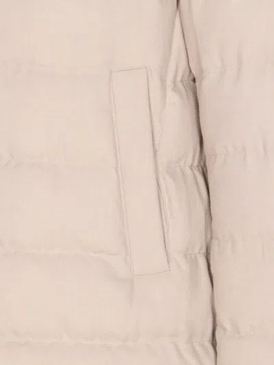 Herno Padded Jacket With Horizontal Quilting In Neutral