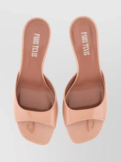 Paris Texas Block Heel Open Toe Sandals Lara In Animal Print