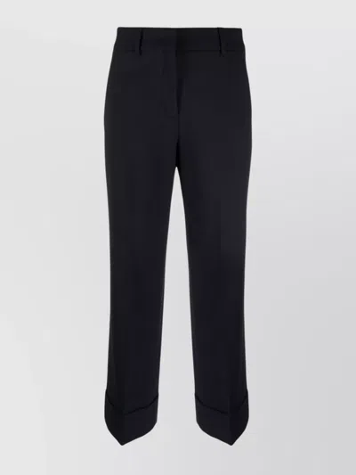 Incotex Pressed-crease Cotton-blend Tailored Trousers In Black