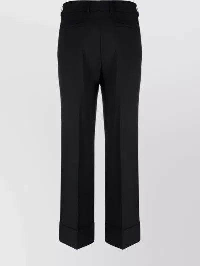 Incotex Pressed-crease Cotton-blend Tailored Trousers In Black