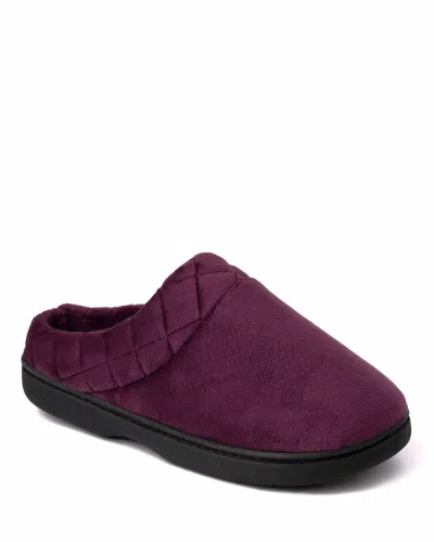 Dearfoams Darcy Velour Scuff Womens Memory Foam Clog Slippers In Purple