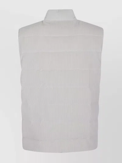 Eleventy Reversible Down Vest With Velvety Suede In Gray