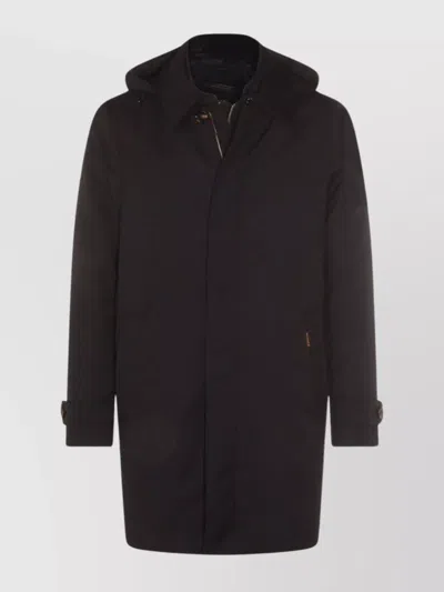 Moorer Stylish Outerwear With Hood And Pockets In Black