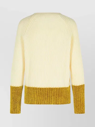 Marni Multicolor Fleece Wool Sweatshirt In Yellow